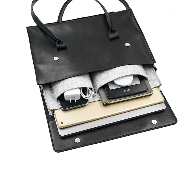 Ladies PU Leather Laptop Bag Handbag 13/14/15.6/16 Inch For Macbook Air Tablet HuaWei MateBook Thinkpad Single Shoulder Bags