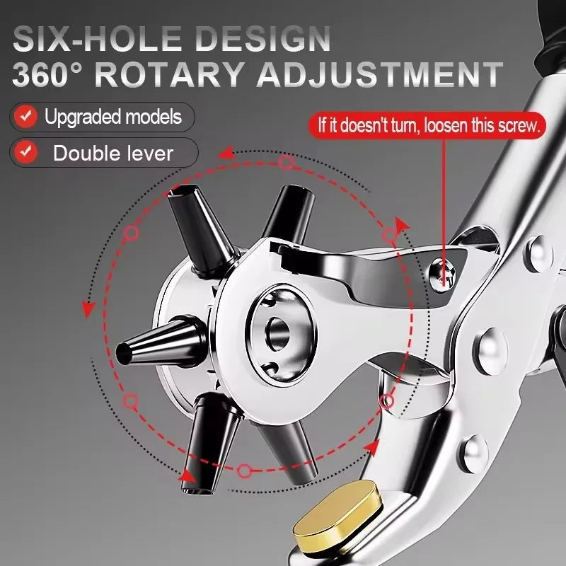 Leather Hole Punch Pliers Tools Multifunctional StainlessSteel Belt Hole Punching Tool Heavy Duty Eyelet Puncher Crafts Tool
