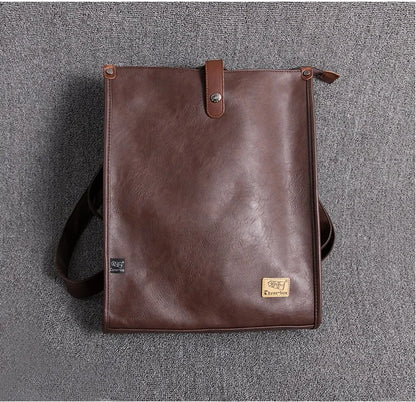 Leather Man Laptop Bags Fashion Business Men Backpacks Retro Male Travel Bag Men School Bags