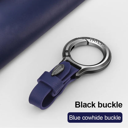 Car keychain men's high-grade multifunctional pendant anti-loss leather jacket hook senior leather car key accessories