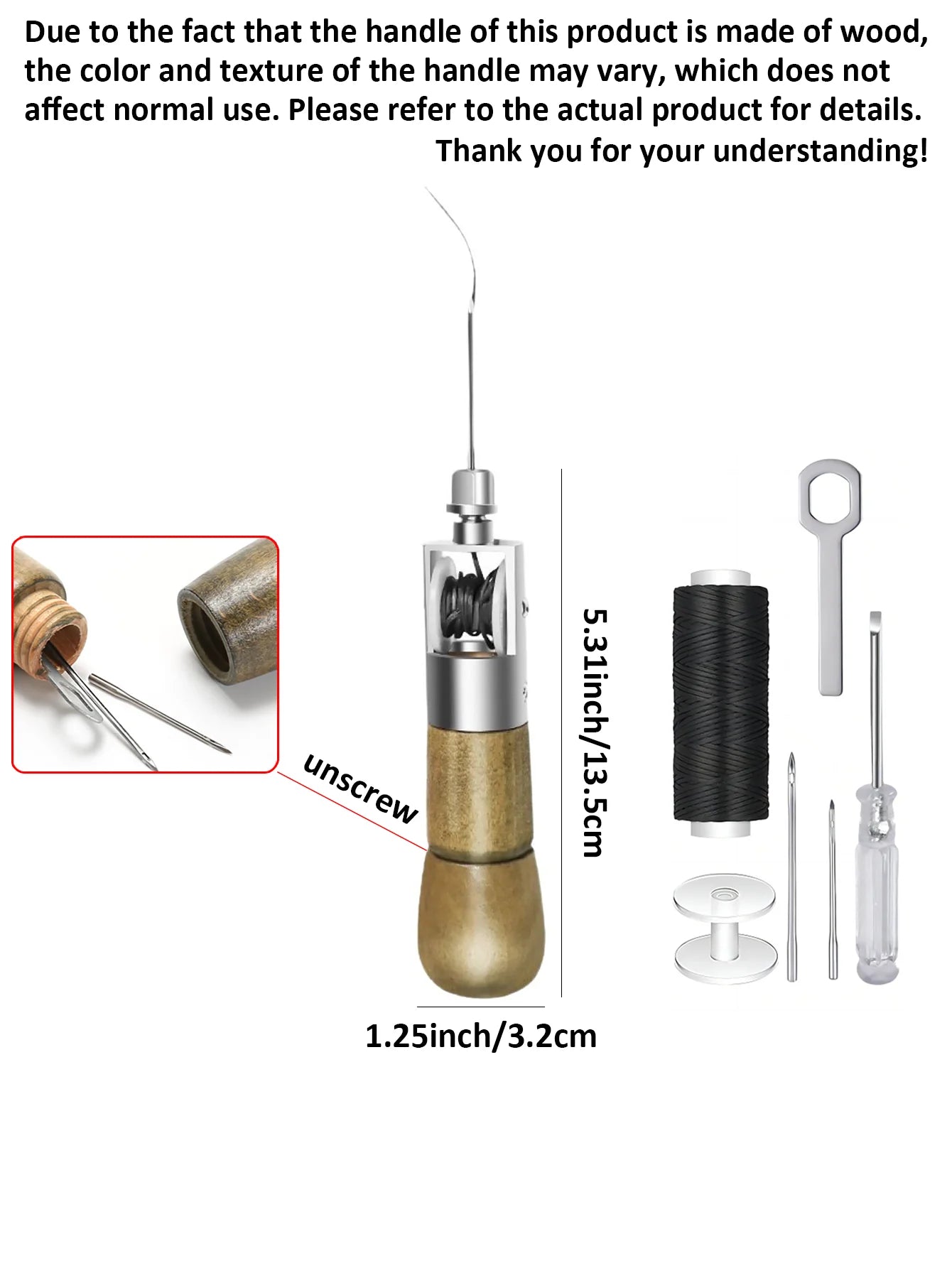 Professional Leather Sewing Awl Set, Quick Sewing Machine Sewing Tools, Suitable for DIY Handmade Repair, 1 Set with Needles