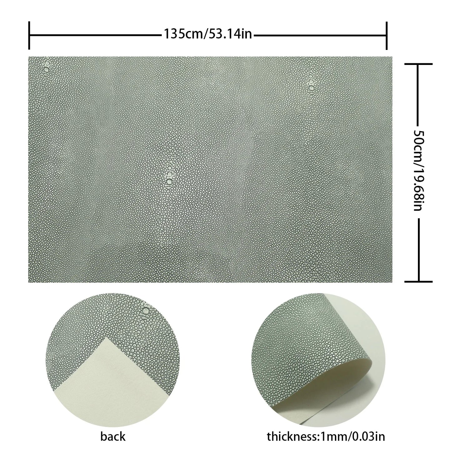 Stingray Embossed Leather Sheet 50x135cm 1mm Soft Synthetic Leather For Crafts Handbags Wallets Home Decor