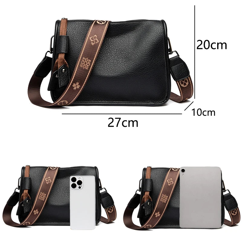 High Quality  Leather Women Tote Bag Luxury Soft Cowhide Ladies Shoulder Crossbody Bags 2024 Fashion Female Messenger Sac
