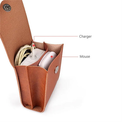 Notebook Accessories PU Leather Digital Storage Bag Portable Data Cable Bag Data Line Pack Laptop