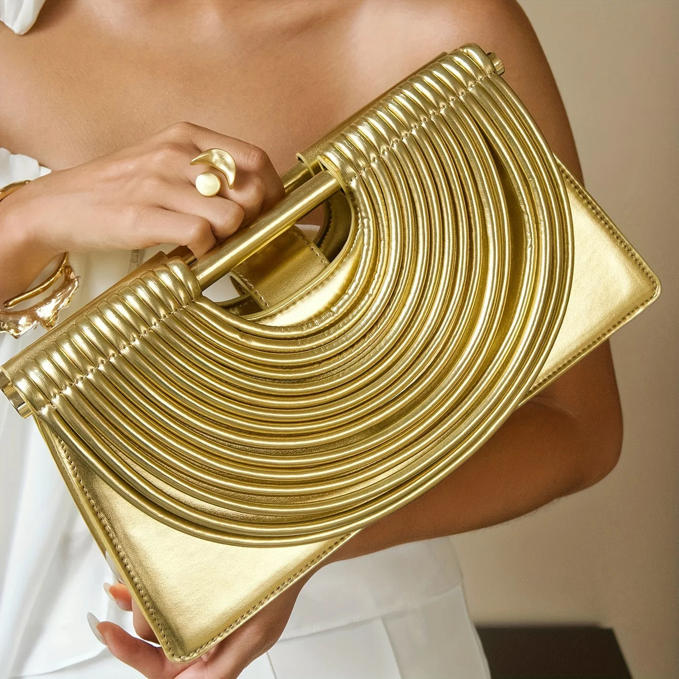 Handbags for Women 2025 New Gold Luxury Designer Brand Handwoven Noodle Bags Leather Pulled Hobo Silver Evening Clutch Chic