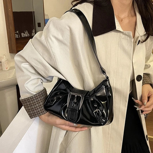 Women Leather Tote Bag Single Shoulder Handbag with Zipper Fashion Casual Purse for Ladies
