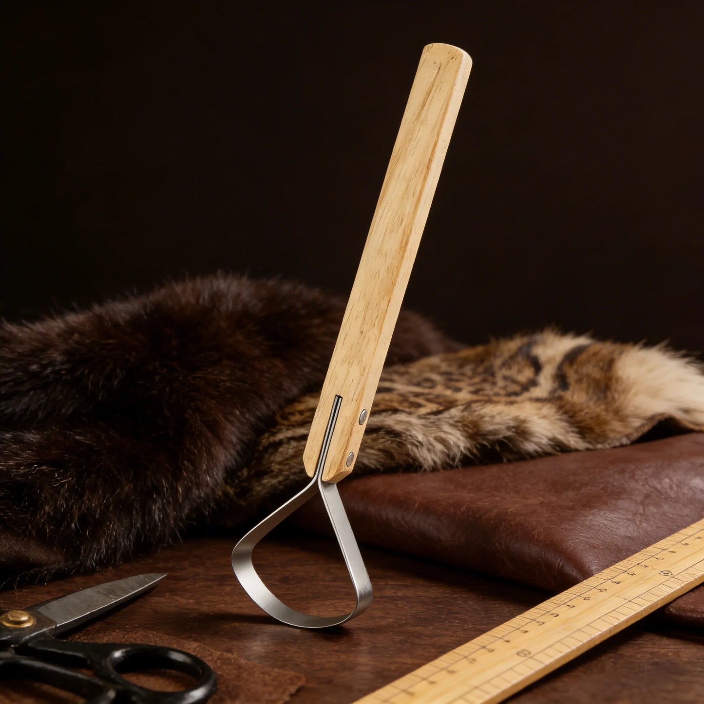 Long Handle Scraper Fleshing Tool Leatherworking Craft Fleshing Scraper Kitchen Stuff Leather Making Tool Scraper Fleshing Tool