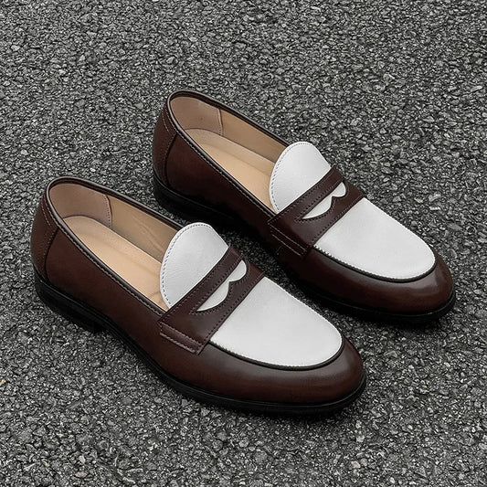 2025 Leather Shoes For Men Comfortable Slip On Loafers Yuppie Brogue Shoes Men British Style Formal Leather Men’s Dress Shoes