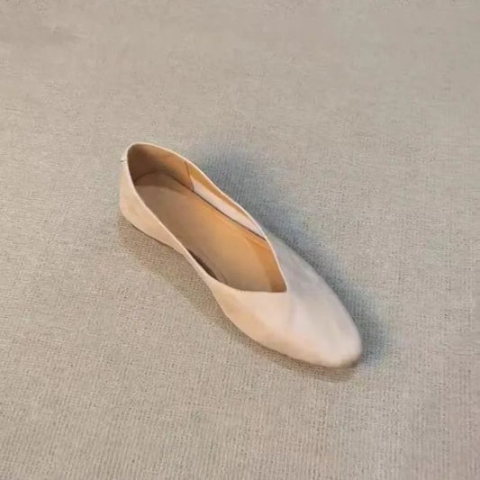 Women's Genuine Leather Pointed Toe Flat Shoes Comfortable Slip on Casual Office Loafers for All Seasons 2026 New Arrival