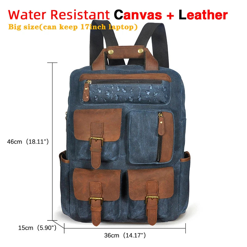 Men Original Leather Fashion Travel University College School Book Bag Designer Male Backpack Daypack Student Laptop Bag 1170