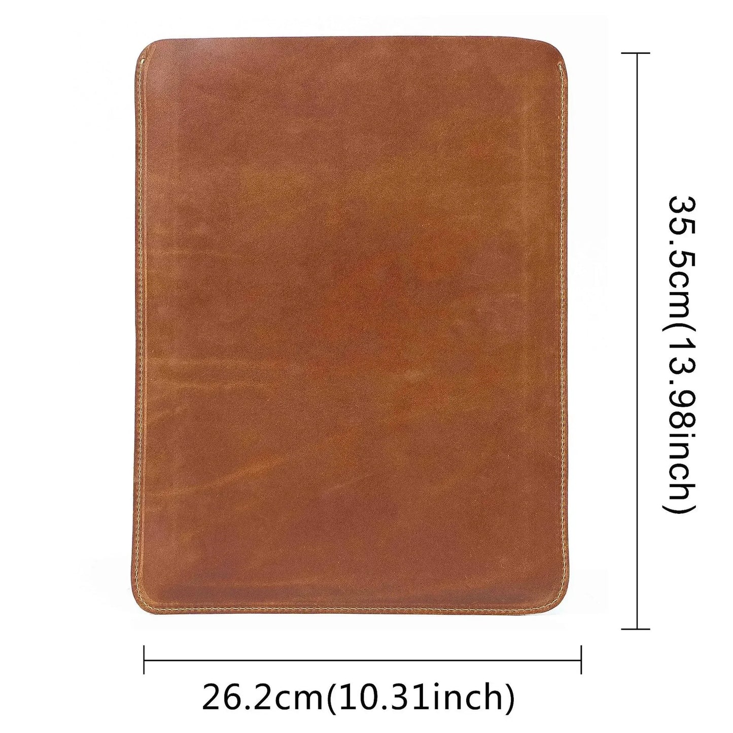 Genuine Leather Slim Laptop Sleeve Pouch Cover, Leather Ultra-thin Notebook Protective Case for 14 Inch MacBook, iPAD Air/Pro