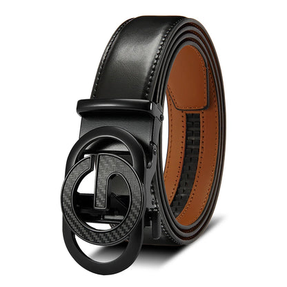 Men's Leather Belts Fashion Automatic Buckle PU Male Belts Luxury Business Designer Black Brown 115 125 135cm