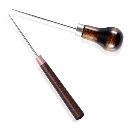 Professional Leather Wood Handle Awl Tools For Leather Craft Stitching Sewing Hand Tools Accessories