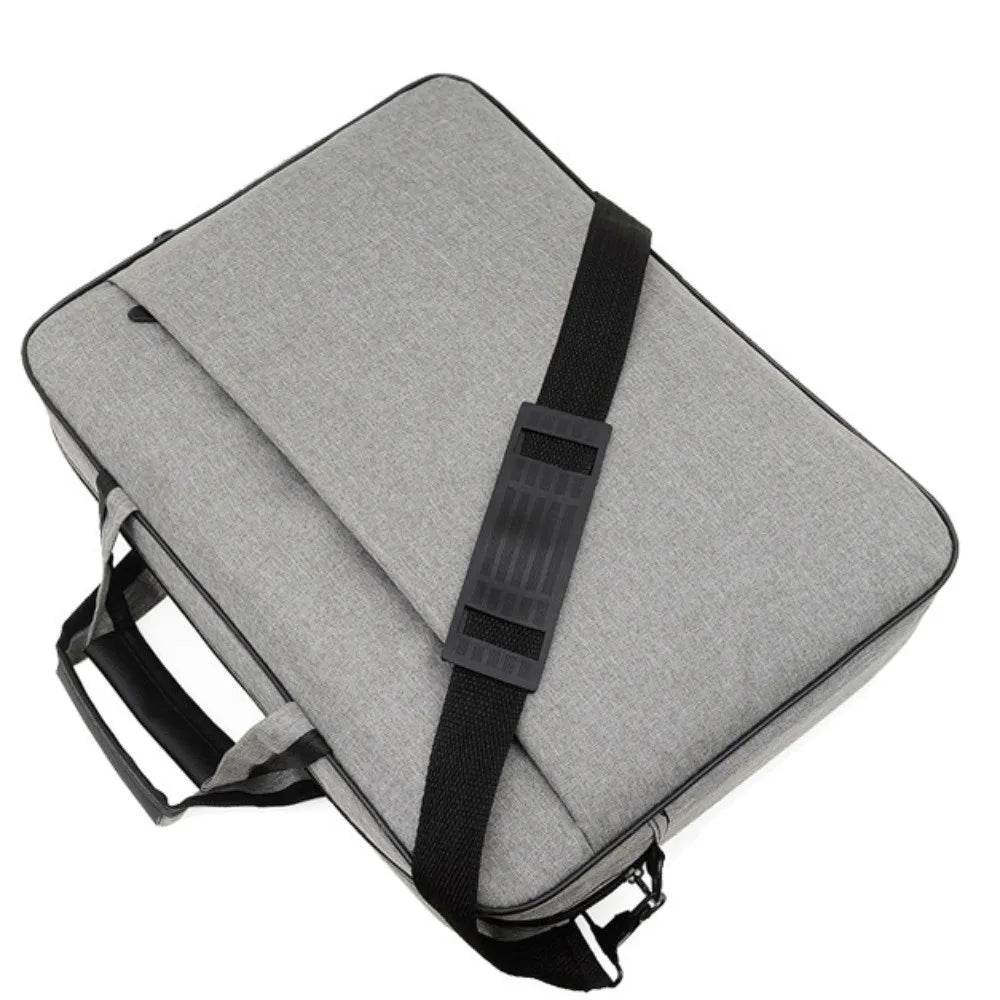 15.6/17 Inch Business Laptop Bag Shoulder Strap with Handle Portable Laptop Bags Briefcase Solid Color Laptop Shoulder Bag
