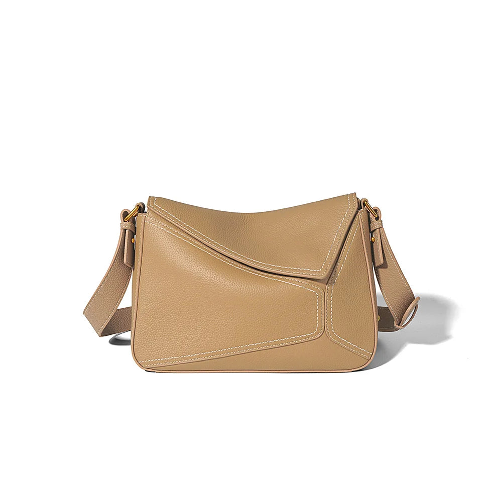 Women's Bag Genuine Leather Geometric Tote Bag 2024 Autumn Lady Underarm Shoulder Bag Female Popular Commuter Messenger Handbag