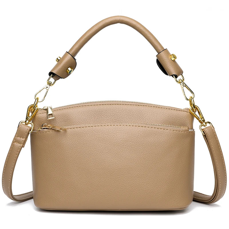 Leisure Genuine Leather Girl Motorcycle Bag Fashion Trend Female Messenger Bags Wallet High Quality Soft Leather Shoulder Bolsas