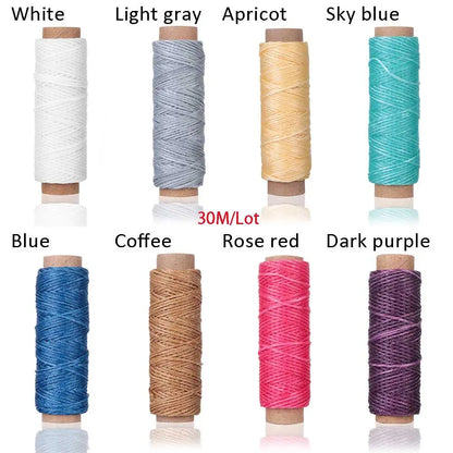 30m/roll Waxed Thread Cotton Cord String Strap Hand Stitching Thread for Leather Handicraft Tool Material Accessories