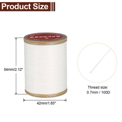 Flat Leather Sewing Waxed Thread 190m / 208 Yards Polyester Wax String 100D Wax Stitching Cord for Leather Crafts Braided