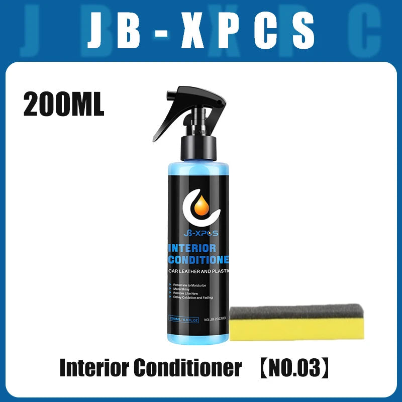 Plastic Leather Restorer Interior Trim Conditioner Polish Shine Cleaner Restore New Black Color Fading Repair Car Care Detail
