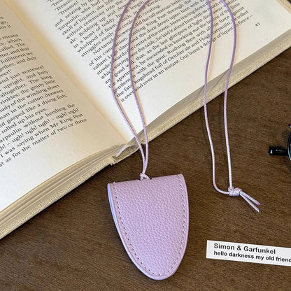 Leather Neck Strap Glasses Bag Simple Hanging Neck Pouch Pendant Storage Hanging Rope Sunglasses Clip Women Fashion Accessories