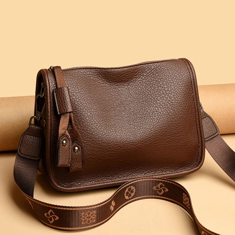 High Quality  Leather Women Tote Bag Luxury Soft Cowhide Ladies Shoulder Crossbody Bags 2024 Fashion Female Messenger Sac