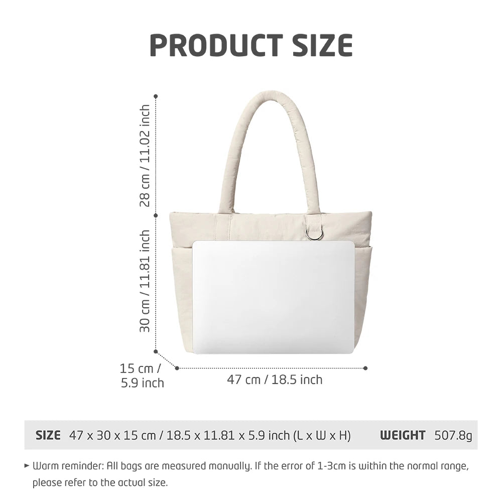 Ladies Large Capacity Shoulder Bag Laptop Case 15.6 16 inch Multi Pocket, Lightweight Travel Handbag Shockproof Laptop Tote Bag
