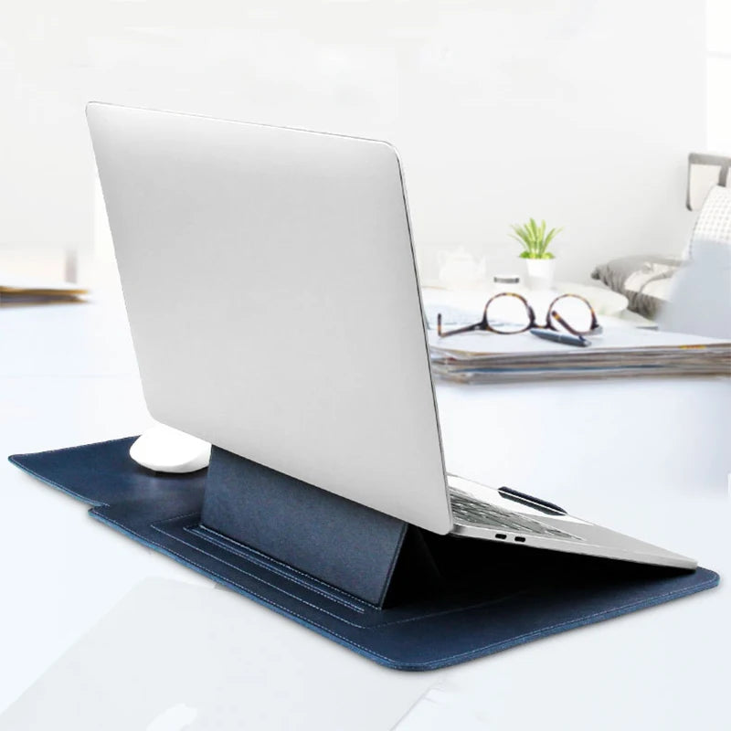 Custom Name Leather 14 Inch Laptop Bag Set Large Capacity Mouse USB Storage Bag Business Computer Stand Waterproof Briefcase