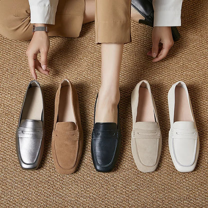flat shoes Retro Nostalgic All Genuine Leather Women's Shoes Casual And Comfortable Walking loafers