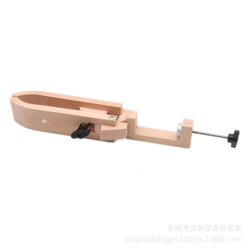 Leather Tools Handmade DIY Hand-stitched Wooden Clip Adjustable Foldable Clip Desktop Leather Stitching Holder