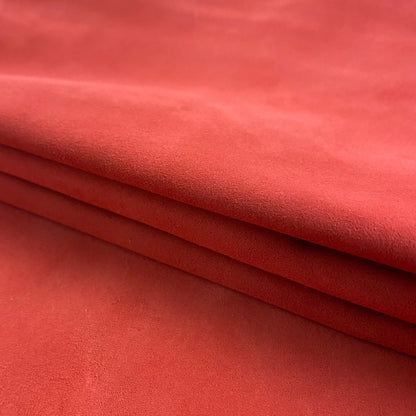 1pc High-Quality Soft Red Lamb Suede Top-Grain Sheepskin Leather, About 0.9mm Thick, Suitable for DIY Crafts, Wallets, Bags, Car
