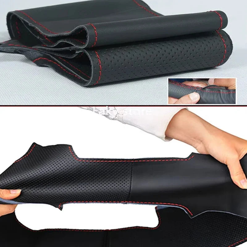 Leather for Land Rover Range Rover Velar Range Rover Evoque Discovery Sport Defender Hand Sewning Car Steering Wheel Cover