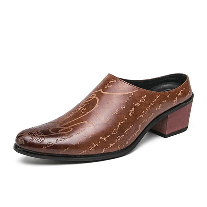 Men's Shoes High Quality Leather Casual Slippers Men Baotou Slippers Classic Slip-On Loafers Casual Leather Shoes Zapatos Hombre