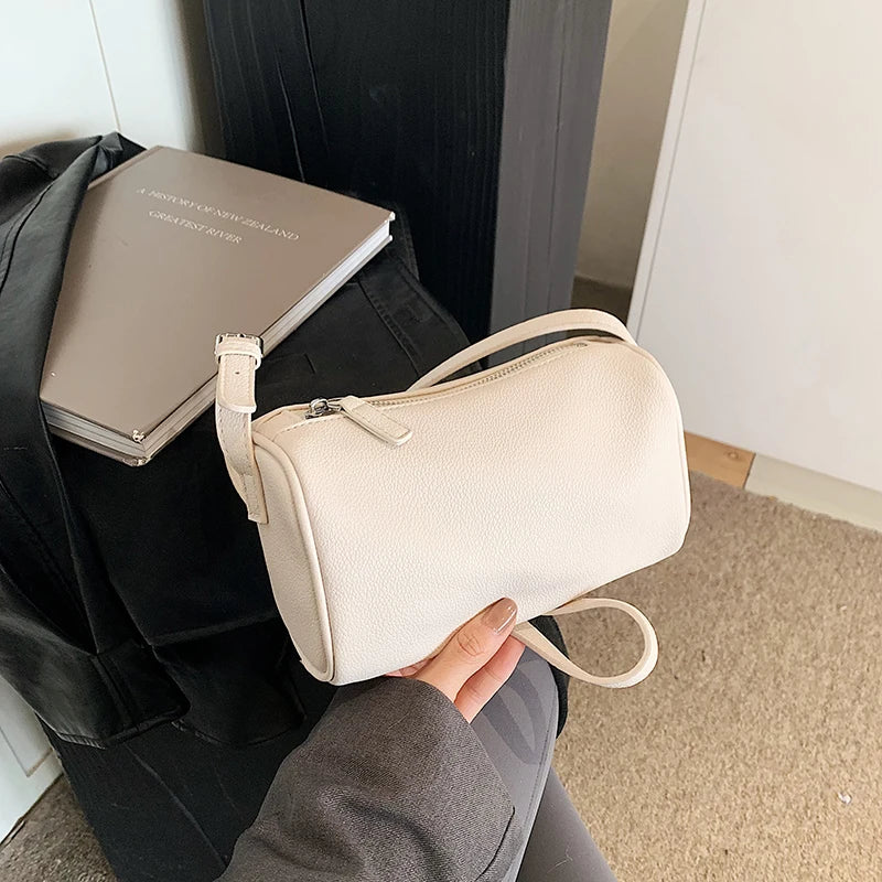 Red Soft Leather Handbag Women 2026 Spring Summer New Casual Crossbody Bags Korean Solid Versatile One Shoulder bag Trend