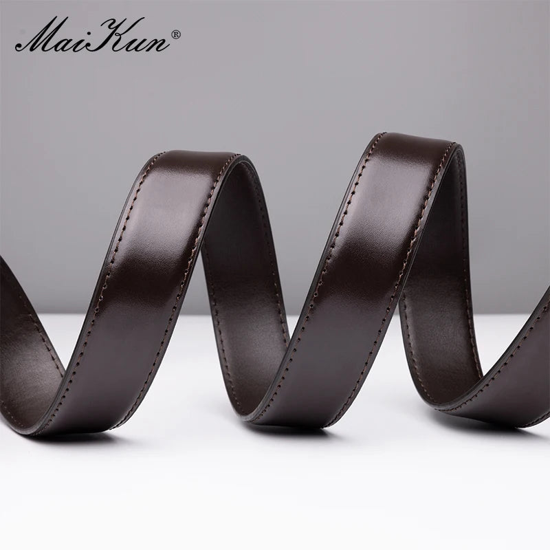 Maikun Fashion Genuine Leather Men's Belt Alloy Pin Buckle Casual Belt Large Size Business Belt  For Men