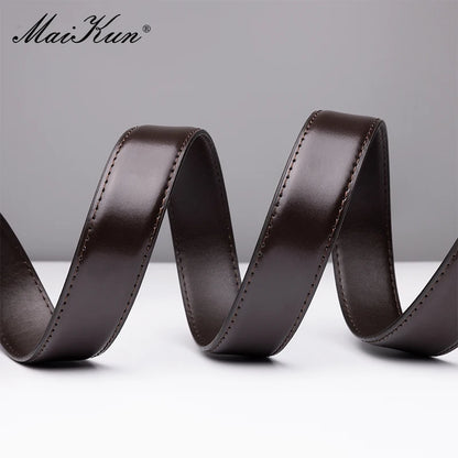 Maikun Fashion Genuine Leather Men's Belt Alloy Pin Buckle Casual Belt Large Size Business Belt  For Men