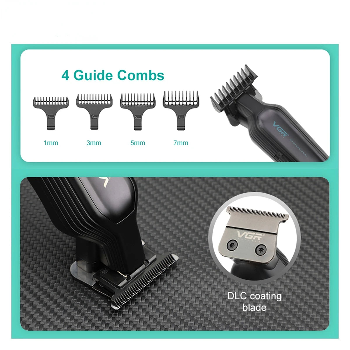 VGR Hair Trimmer Professional Clipper Rechargeable Haircut Machine Cordless Barber Digital Display Hair Trimmer for Men V-930