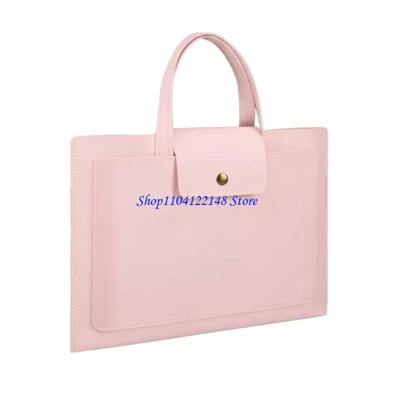 P9FA Lightweight Laptop Case With Ergonomic Handle Laptop Storage Bag PU Leather