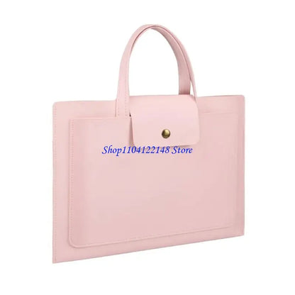 P9FA Lightweight Laptop Case With Ergonomic Handle Laptop Storage Bag PU Leather