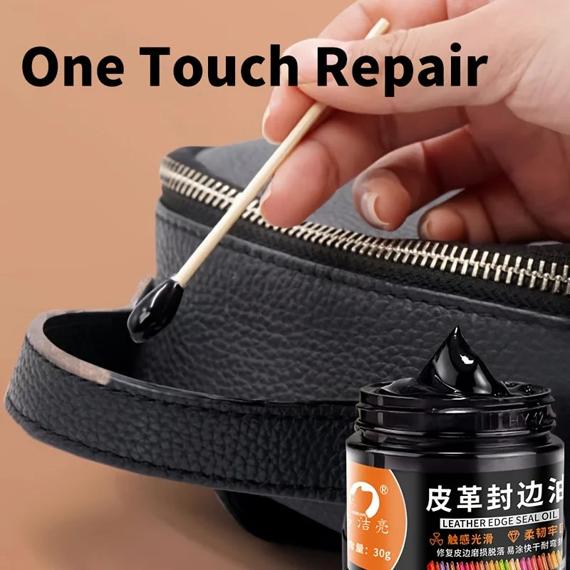 30g Leather Edge Oil Kit- Repair Wear, Peel, and Color Loss - Suitable for Bags, Shoes, Jackets, Sofas, and All Leather Products