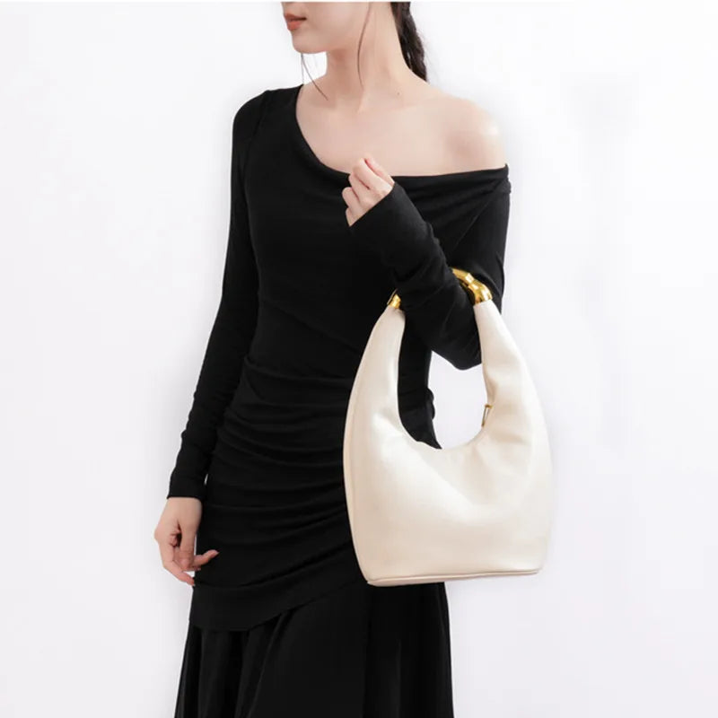 2025 Fashion Designer Luxury Female Leather Tote Bag Top Handle Women Handbags Lady High-end Party Underarm Bag Shoulder Bag
