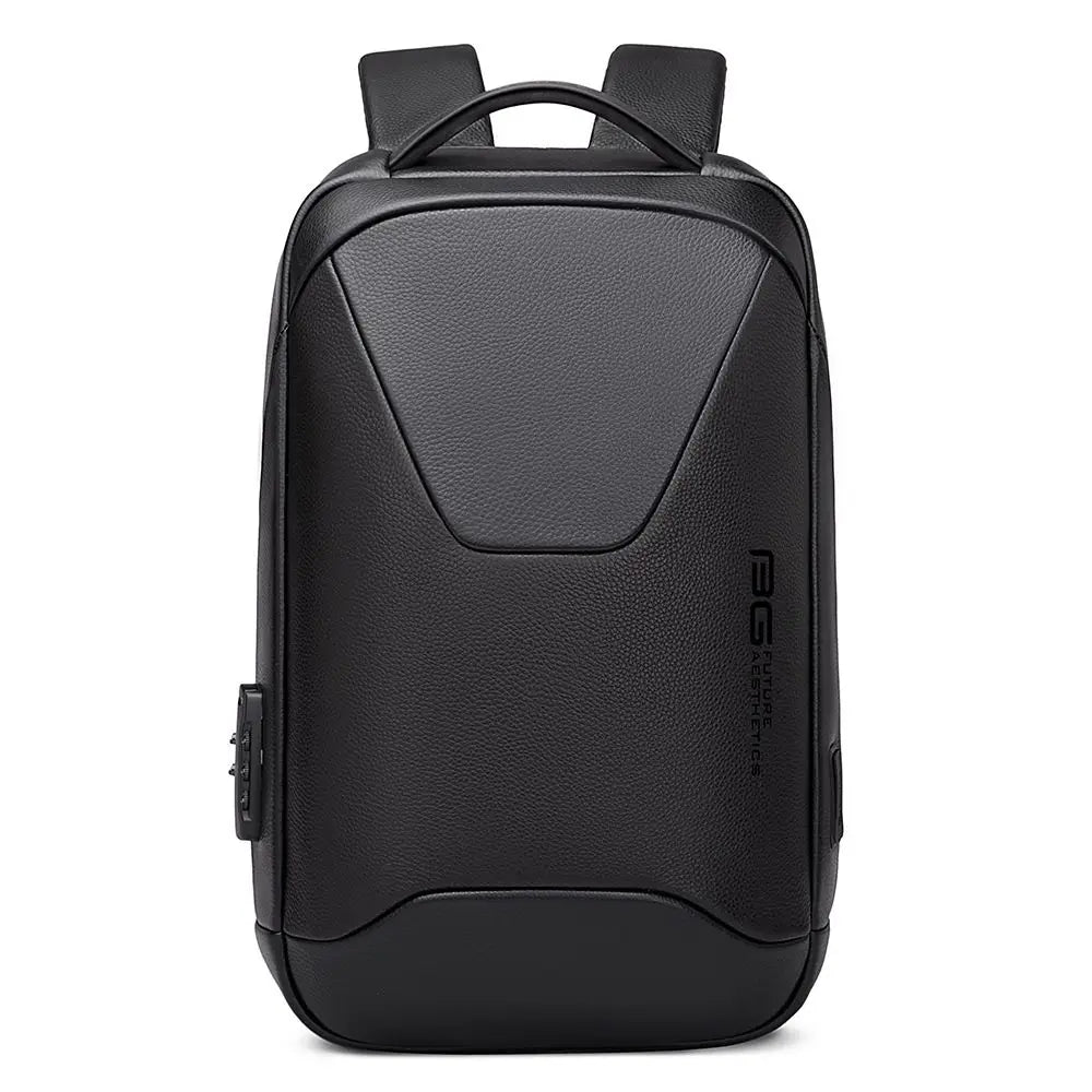 BANGE Leather Anti Theft Waterproof Laptop Backpack 15.6 Inch Daily Work Business Backpack School Back Pack Mochila for Male