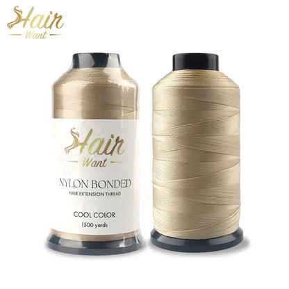 Hair Want 1500 Yards Bonded Nylon Sewing Thread Leather Upholstery Weaving Hair Thread for Hair Beauty Salon Weft Extensions