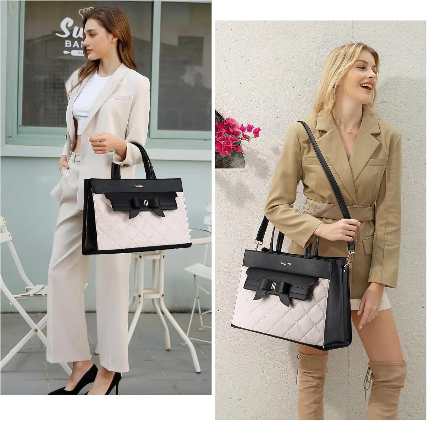 Laptop Bag Women Handbag Cross body Shoulder PU Leather Tote Bag Fashion Office Business Computer Briefcase for MacBook HP Dell