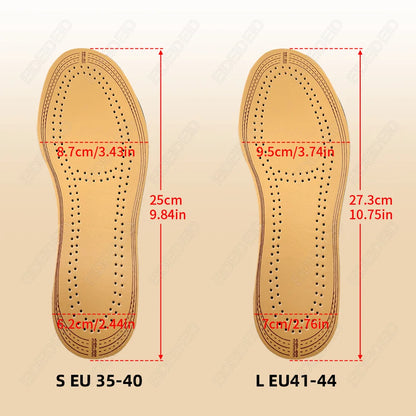 Leather Insoles For Shoes Men Women Breathable Cowhide Shoe Pads Massage Shock Absorption Cushion Sneakers Sole Insert Insole
