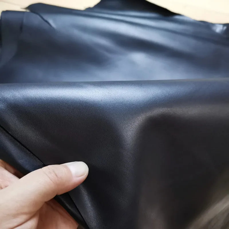 0.8/1mm Thick Black Sheepskin Leather, Real Leather Fabric. DIY Handmade for Clothes. Bag. Leather Repair, Whole Sheepskin Leath
