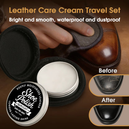 Leather Shoe Care Oil in Aluminum Box, Leather Cleaning and Nourishing Care, Polishing and Maintenance Oil, High-End Shoe and Leather Bag Polishing, Leather Cleaner, Car Seats, Sofas, High-End Leather Bag Cleaning Polishing S