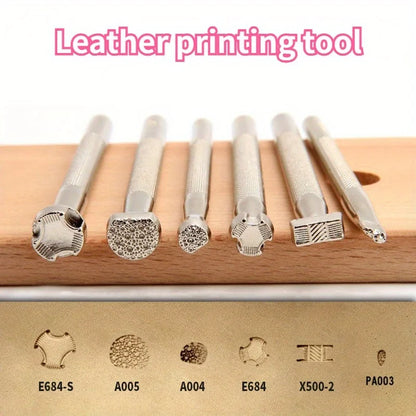 Leather Printing Tools 6kind Styles Embossing Engraving Leathercraft Utensil DIY Leather Craft Stamping Stamps Hand Art Tools