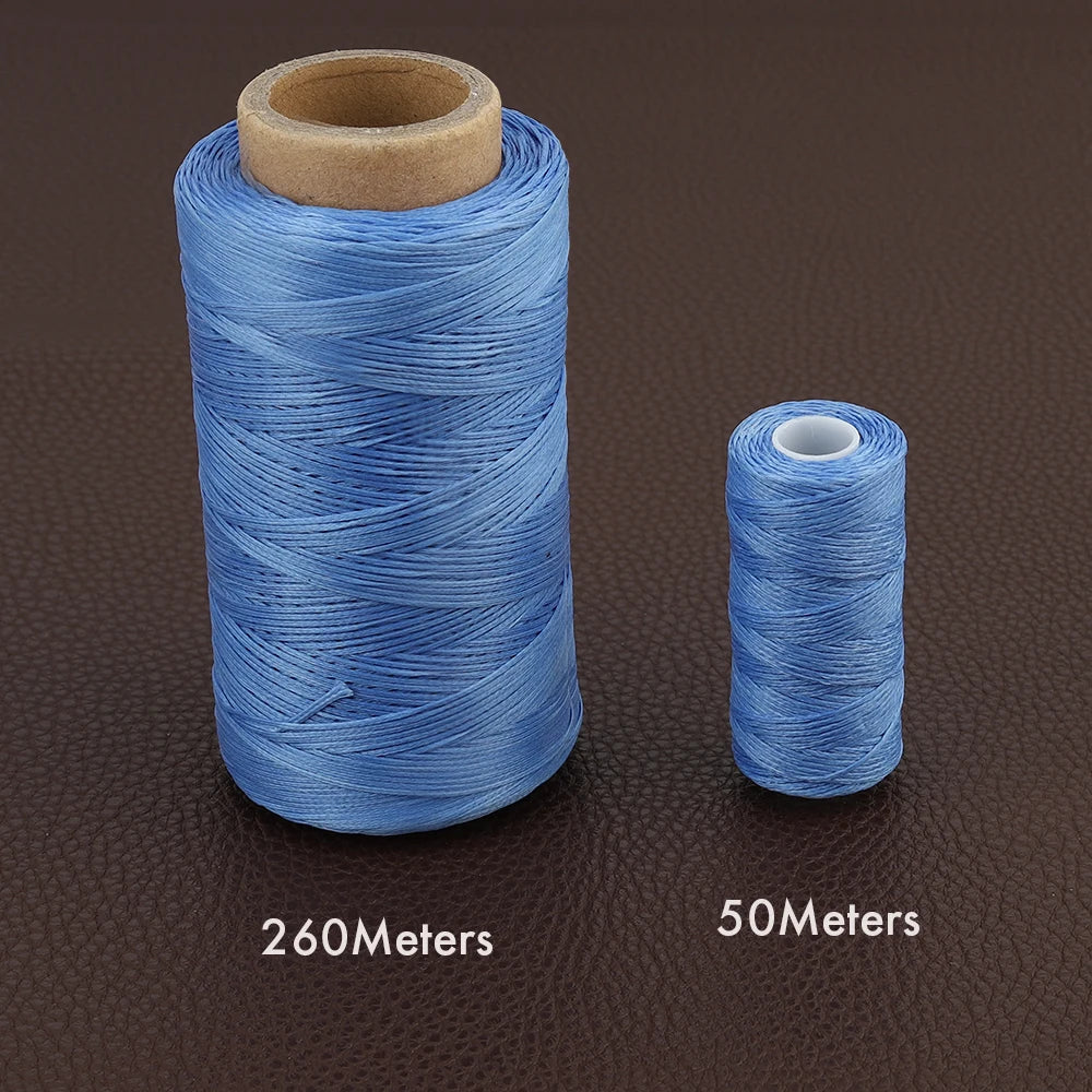 150D 0.8MM Flat Waxed Sewing Thread 260Meters Waxed Thread For Leather Waxed Cord For Leather Craft Hand Stitching Thread