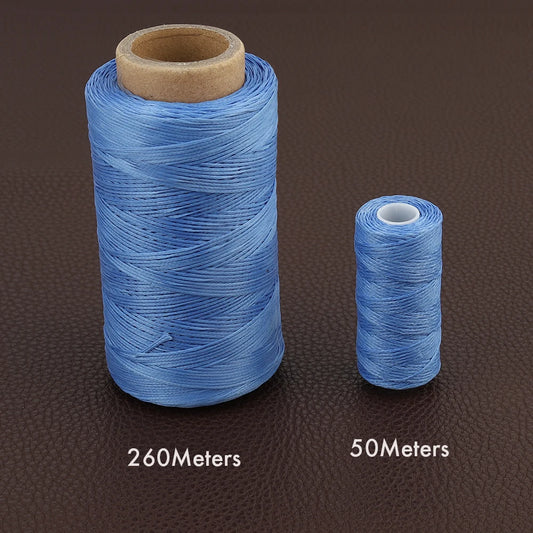 150D 0.8MM Flat Waxed Sewing Thread 260Meters Waxed Thread For Leather Waxed Cord For Leather Craft Hand Stitching Thread