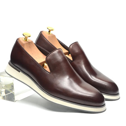 Classic Genuine Leather Men's Loafer Sneaker Shoes Good Quality Luxury Handmade Social Casual Business Original Dress Shoes Man